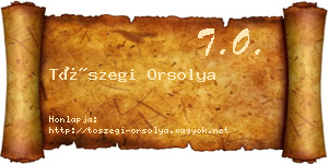 Tószegi Orsolya névjegykártya