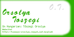 orsolya toszegi business card